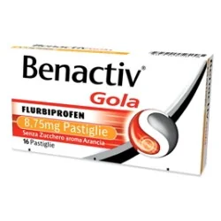 Benactiv Gola Senza Zucchero Arancia 16 pastiglie, RECKITT BENCKISER