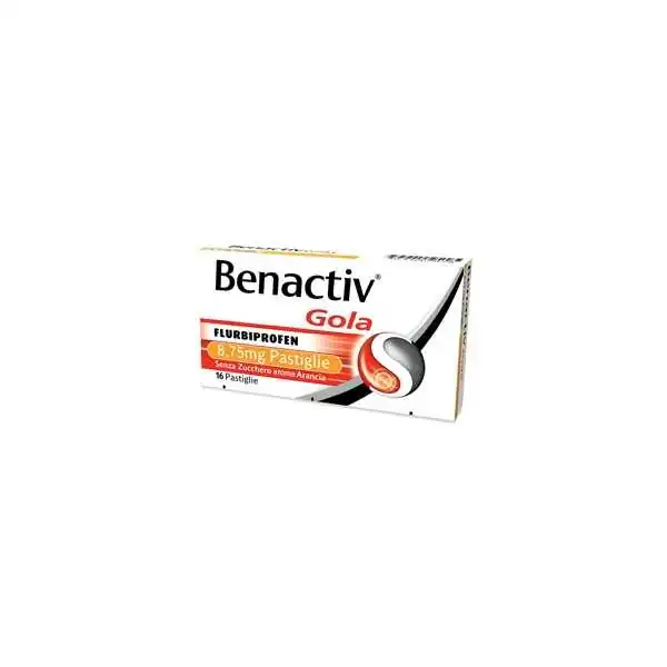 Benactiv Gola Senza Zucchero Arancia 16 pastiglie, RECKITT BENCKISER