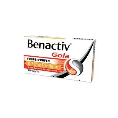 Benactiv Gola Senza Zucchero Arancia 16 pastiglie, RECKITT BENCKISER