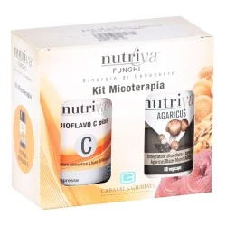 NUTRIVA  ** KIT MICOTERAPIA ** FUNGHI + VITAMINA C - 60+60 compresse, CABASSI &amp; GIURIATI