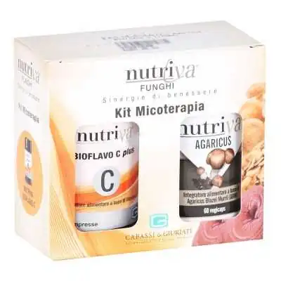 NUTRIVA  ** KIT MICOTERAPIA ** FUNGHI + VITAMINA C - 60+60 compresse, CABASSI &amp; GIURIATI