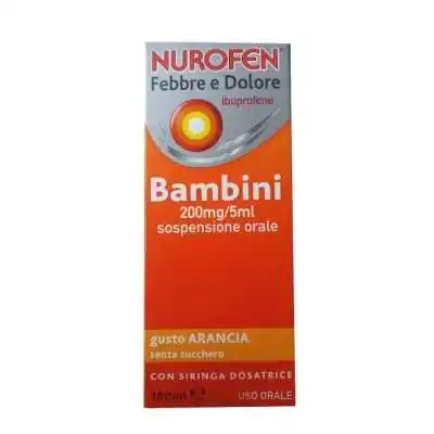 NUROFEN FEBBRE DOLORE Bambini Sciroppo 200mg / 5ml 100 ml gusto arancia  |  Farma di Fiducia