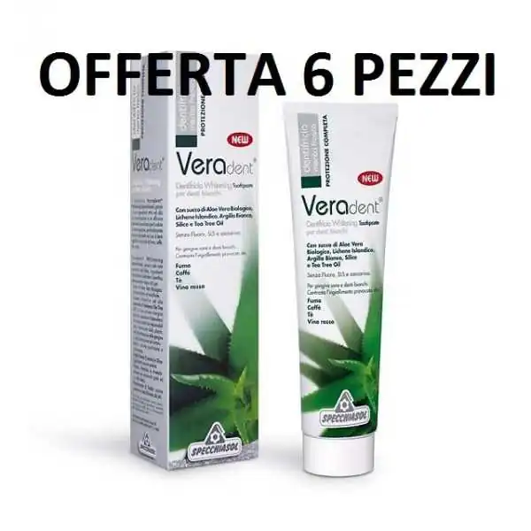 VERADENTÂ® DENTIFRICIO WHITENING 6 tubetti da 100ml (600ml), Specchiasol