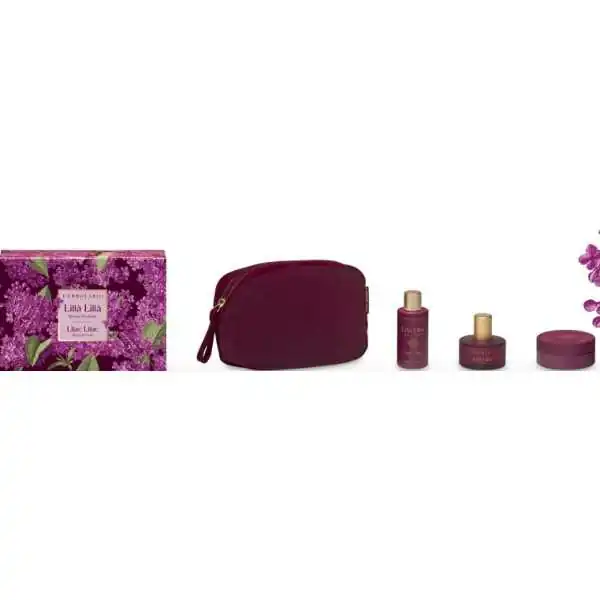 ERBOLARIO LILLA' LILLA' POCHETTE CREMA CORPO + PROFUMO + BAGNOSCHIUMA, L'ERBOLARIO