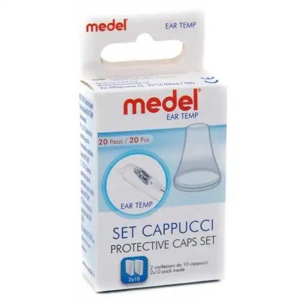 MEDEL  20 CAPPUCCI PROTETTIVI PER EAR TEMP TERMOMETRO AURICOLARE, MEDEL