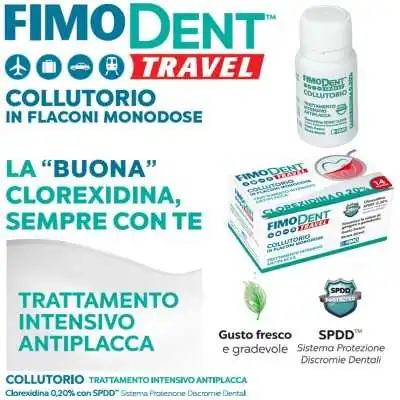 FIMODENT COLLUTTORIO da viaggio 0,20% CLOREXIDINA 14 FLACONCINI 10ml, FIMO DENT